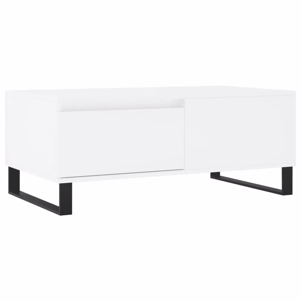 Berkfield Home Modern White Rectangular Coffee Table W/D/H: 90 x 50 x 36.5 cm – 2