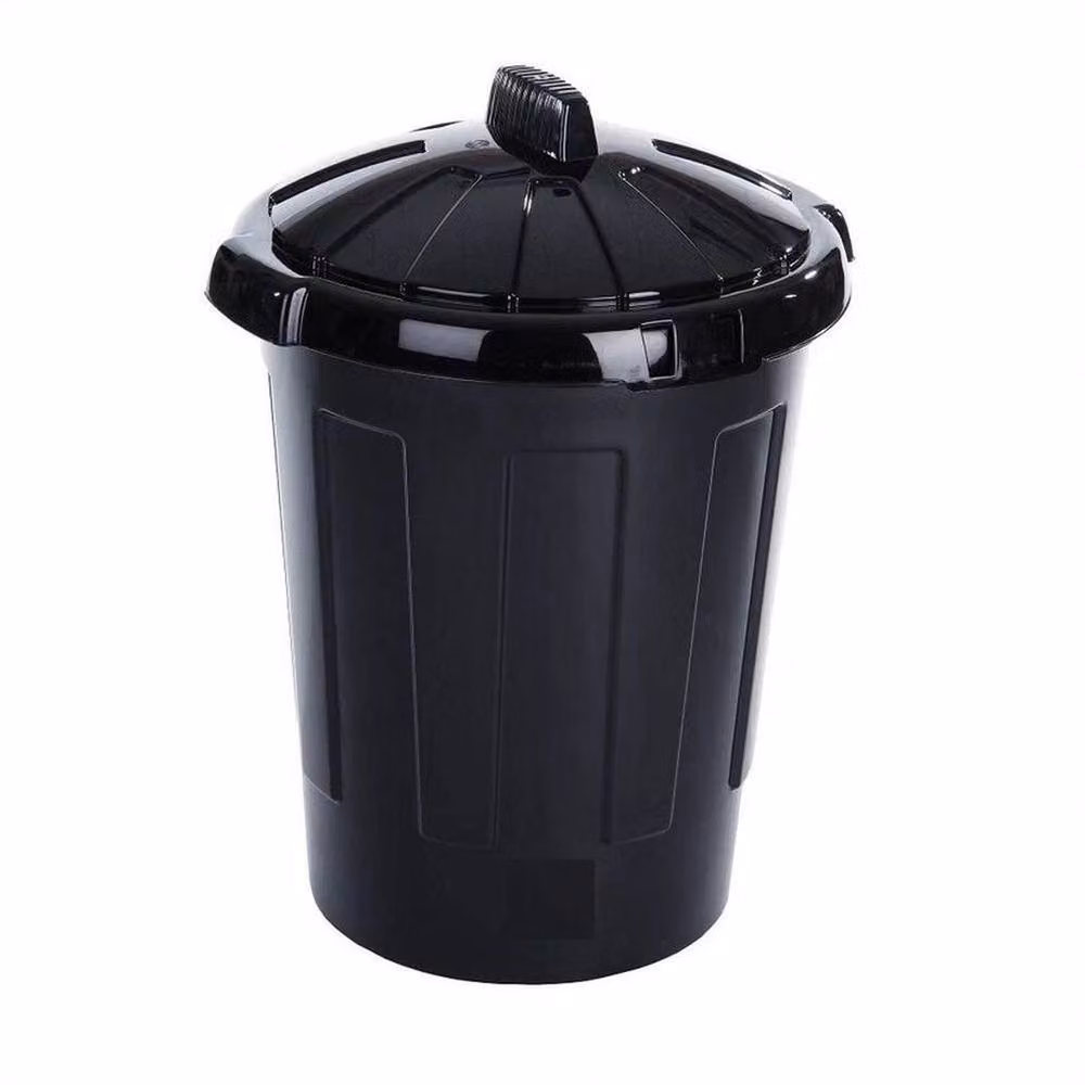 FLAVORA 80 Litre Extra Large Plastic Dustbin with Flip Lid in Black – 3