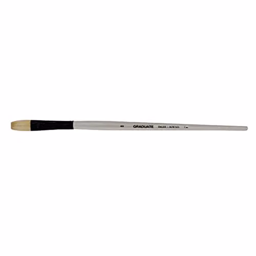 Daler-Rowney Graduate Oil Brush, Flat, Natural Hog Bristle, Long Handle, Size 8