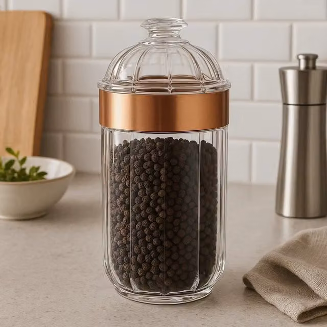Orsina Maison by Premier Large Airtight and Leakproof Acrylic Canister in Rose Gold and Transparent