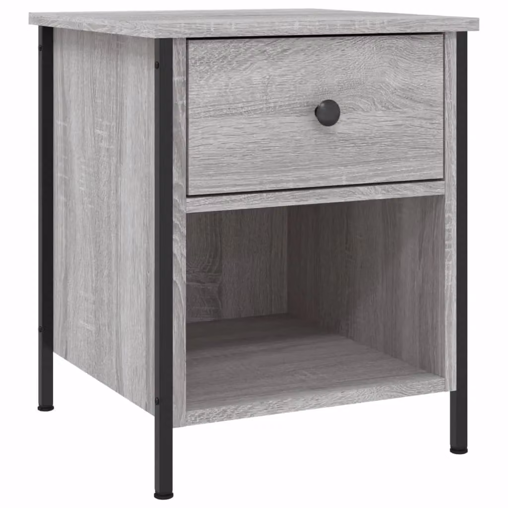 Berkfield Home Set of 2 Grey Sonoma Bedside Cabinets, W: 40 cm, D: 42 cm, H: 50 cm – 3