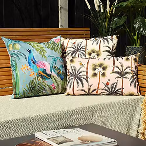 Evans Lichfield Peacock Animal Outdoor Cushion, Multicolour, 43 x 43 cm – 4