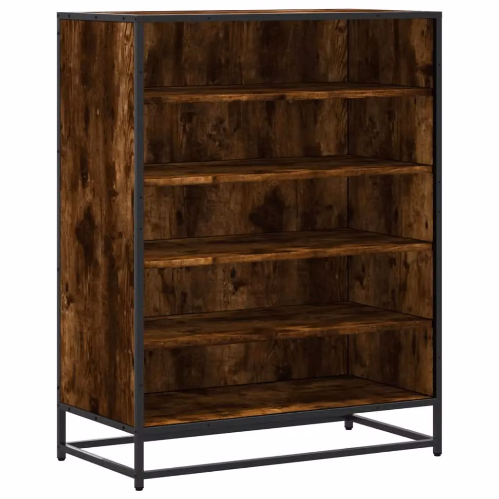 Berkfield Home Smoked Oak Shoe Cabinet in Brown, W/D/H: 75 x 38 x 97.5 cm – 2
