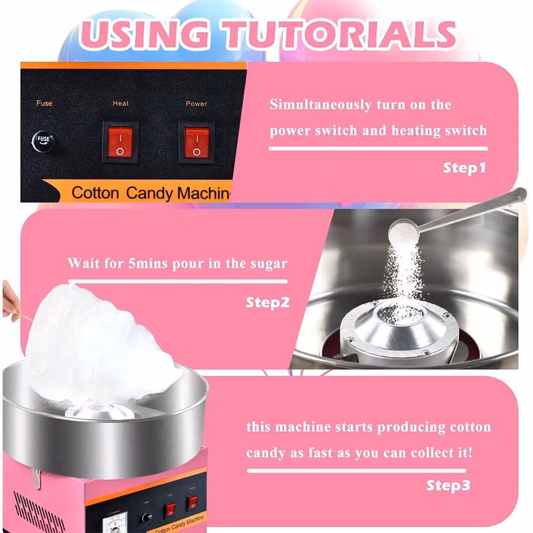 SPETLEK Commercial Electric Party Candy Floss Machine with Digital Display in Pink – 4