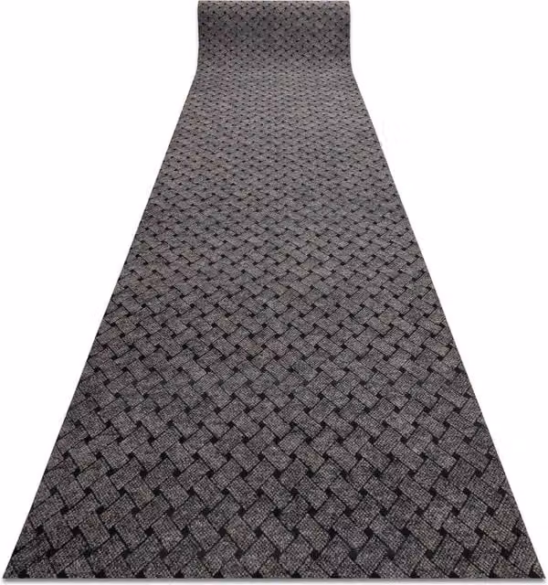 RugsX Non-Slip Polypropylene Runner in Beige and Grey, W: 100 cm, L: 220 cm