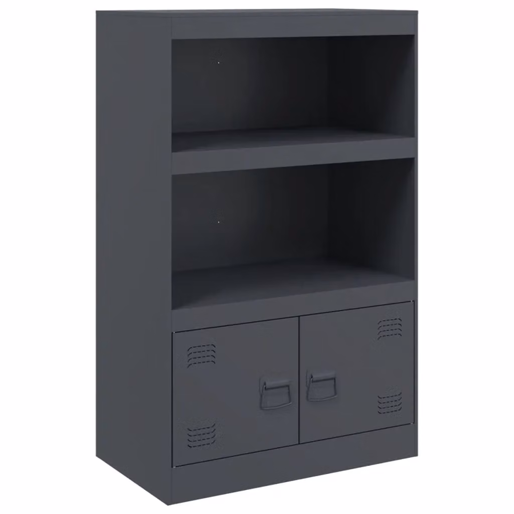 Berkfield Home Anthracite Steel Sideboard, W/D/H: 67 x 39 x 107 cm – 2