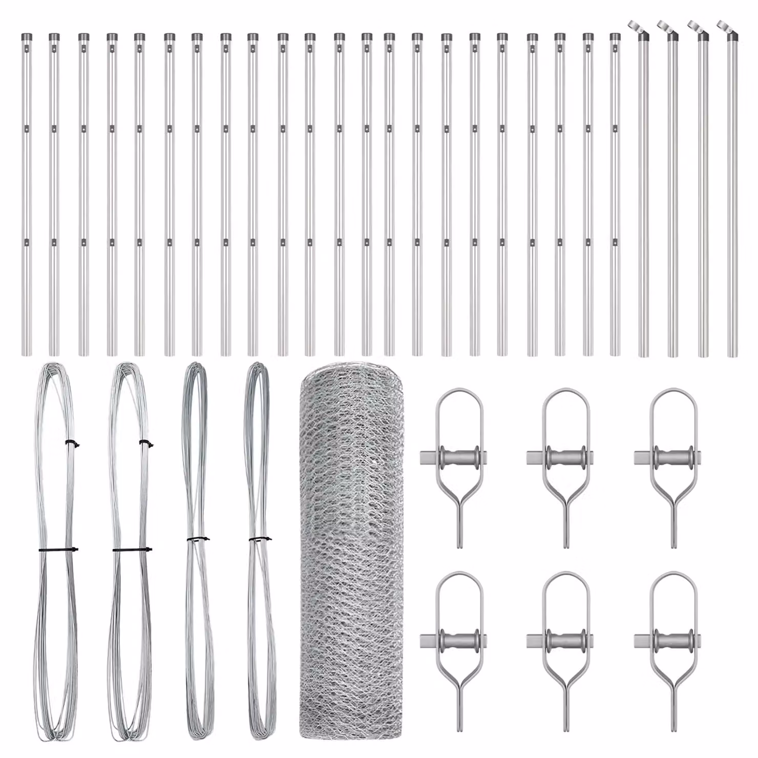 Berkfield Home Hexagon Fence in Silver Galvanised Steel, W: 0.4 m, L: 50 m – 2