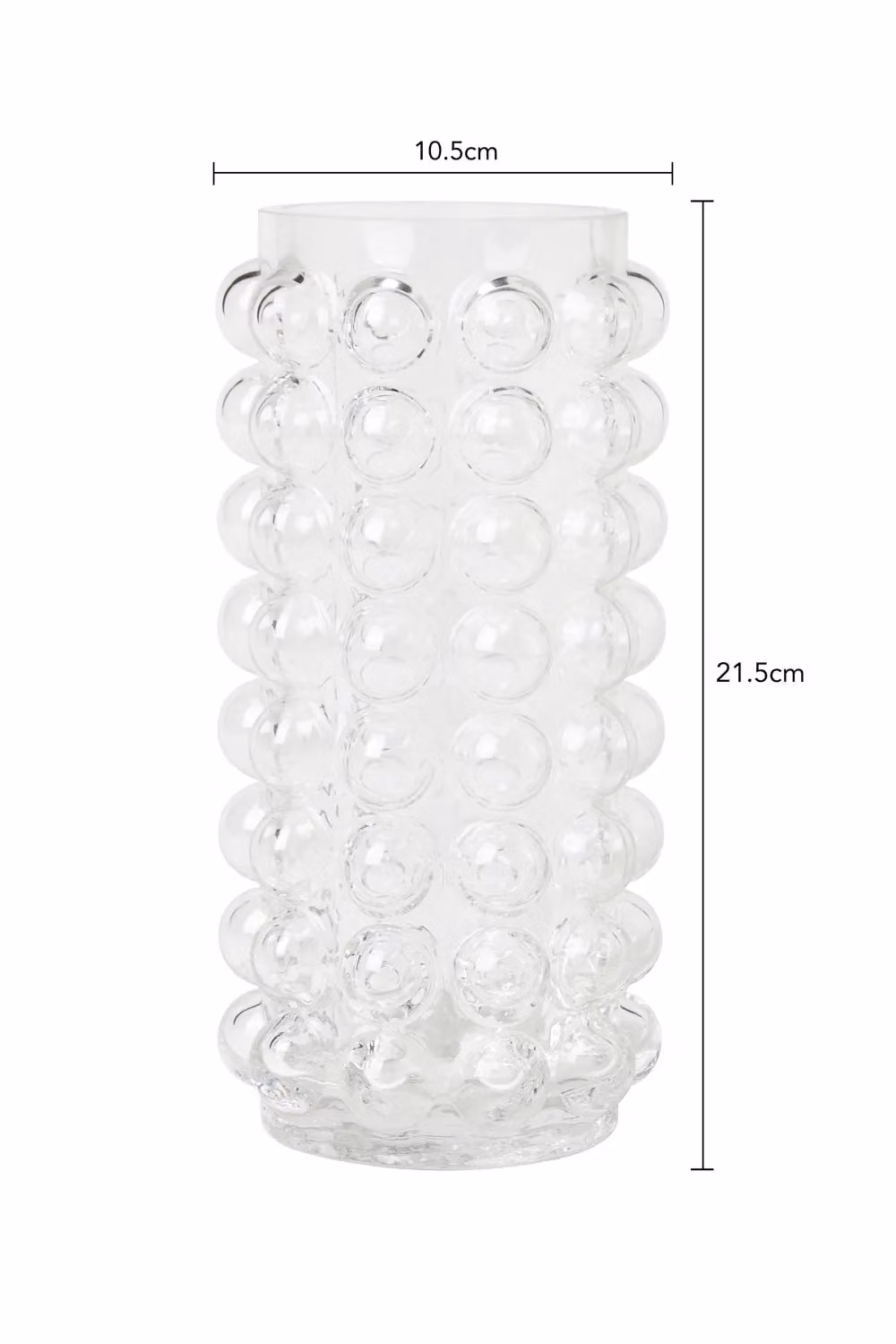 BHS Small Transparent Bobble Glass Vase – 3