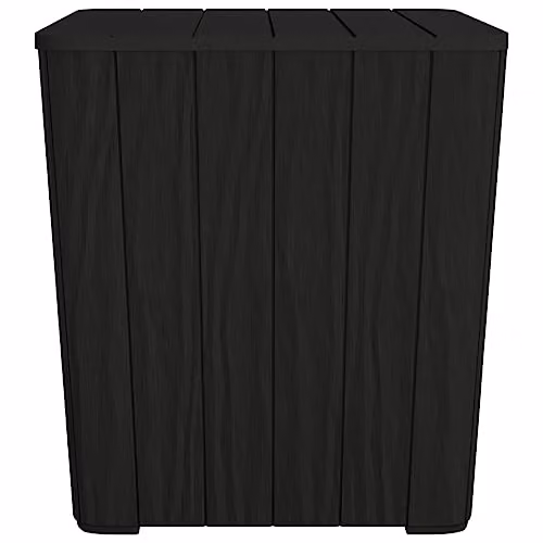 vidaXL Modern Black Polypropylene Garden Table with Removable Lid and Cushion Storage