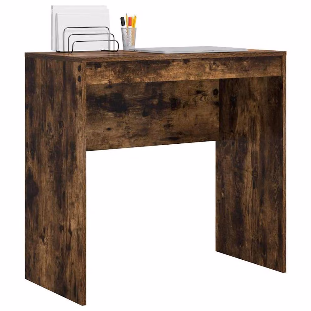 Berkfield Home Compact Writing Desk in Smoked Oak Brown, W/D/H: 80 x 40 x 76 cm – 3