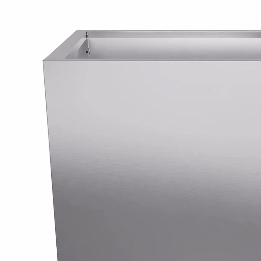 Berkfield Home Garden Galvanised Steel Planter Tubs, Grey, 2 Pack, W/D/H: 35 x 35 x 75 cm – 5