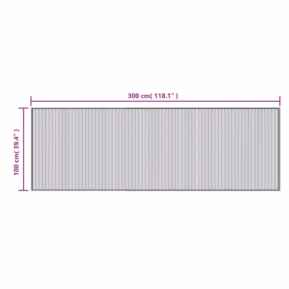 Berkfield Home Rectangular Bamboo and Polypropylene Rug in Brown, W: 100 cm, L: 300 cm – 5