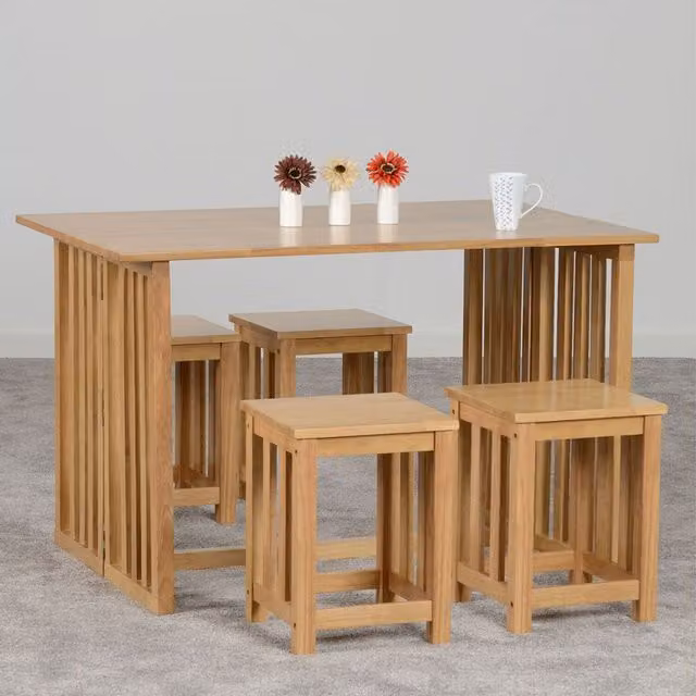 Seconique Richmond Foldaway Dining Set in Oak Varnish Brown
