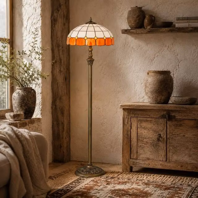 Wyld Haus Amelia Tiffany Style Floor Lamp in Bronze