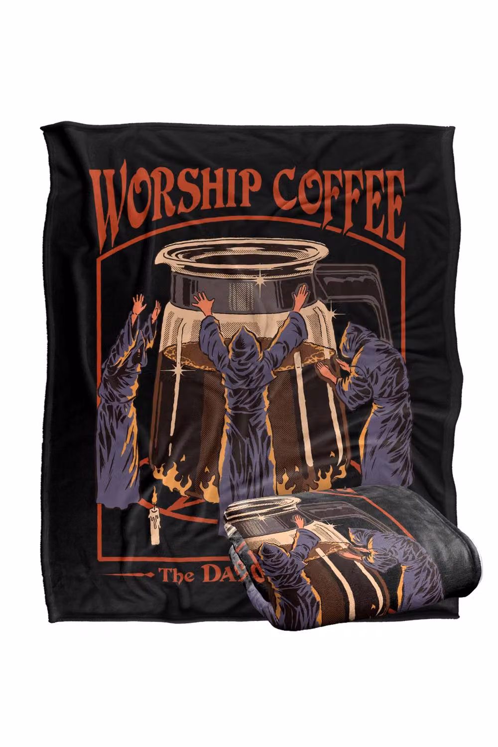 Steven Rhodes Worship Coffee Super Soft Fleece Throw Blanket, Multicolour, W: 91 cm, D: 147 cm – 2