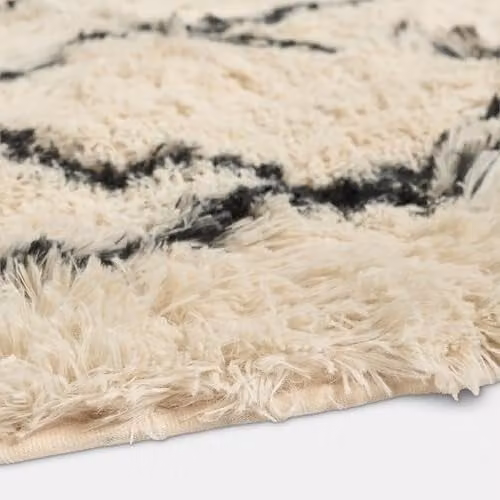 OHS Geometric Modern Area Rug, Black and White, W: 160 cm, D: 230 cm – 1