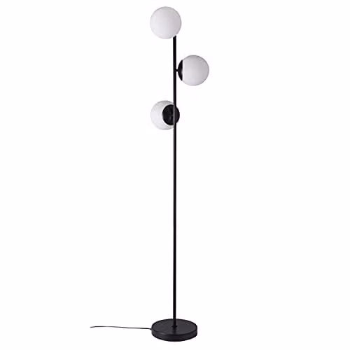 Nordlux Lilly Floor Lamp in Black Metal with Transparent Glass Sphere and E14 Socket