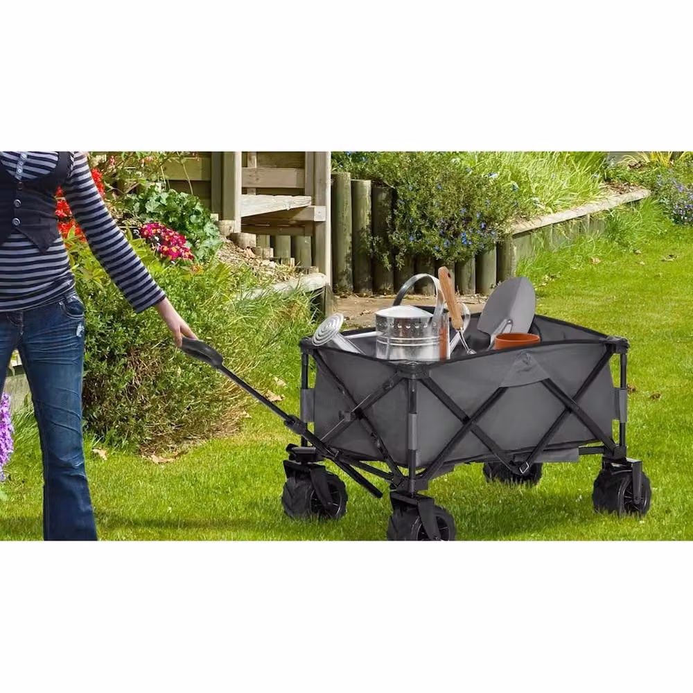 NESTLUNE Folding Outdoor Cargo Wagon Trailer in Dark Grey – 3