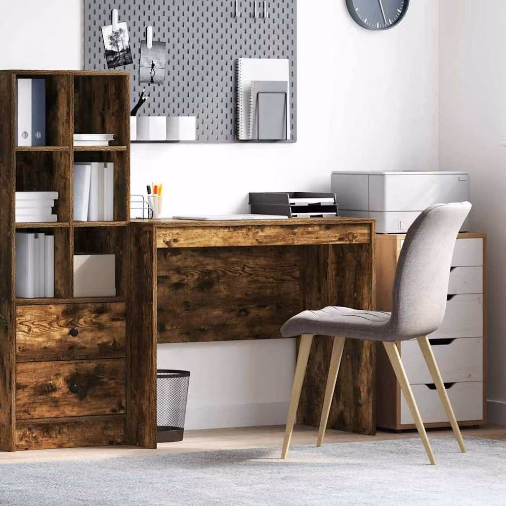 Berkfield Home Modern Computer Desk in Smoked Oak Brown, W/D/H: 90 x 50 x 76 cm – 2