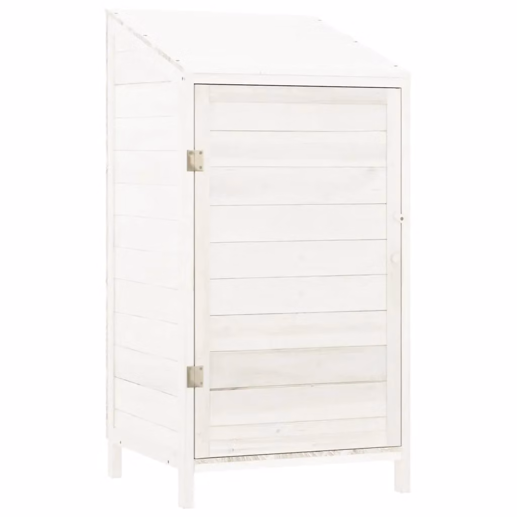 Berkfield Home White Solid Wood Fir Garden Shed Tall Cabinet W/D/H: 55 x 52 x 112 cm – 2