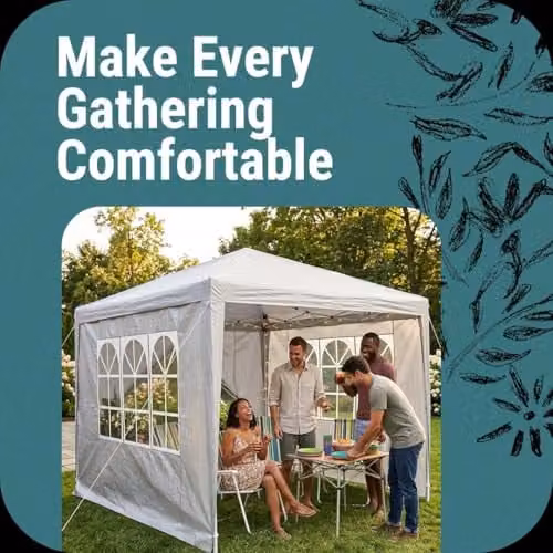 Gr8 Garden Gazebo Tent with Removable Sides, Grey, W: 300 cm, D: 300 cm, H: 245 cm – 2