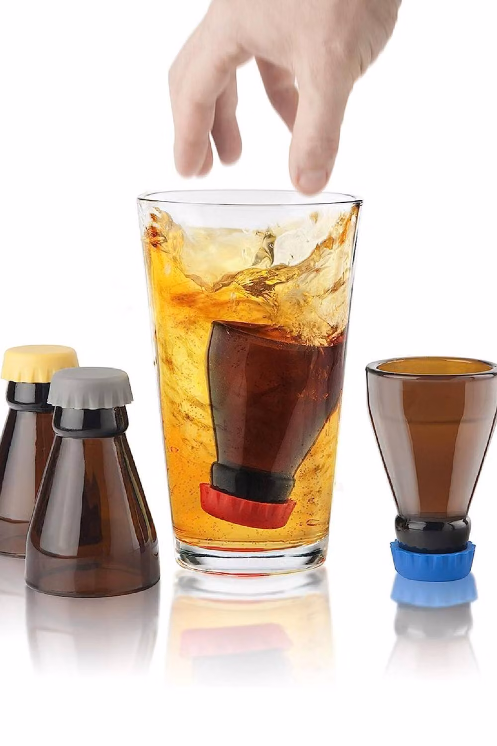 Final Touch Set of 8 Amber Brown Drink Bomb Shot Glasses, 30ml each – 2