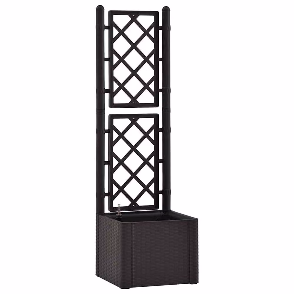 Berkfield Home Garden Raised Bed with Trellis and Self-Watering System, Anthracite and Black, W: 142 cm, D: 43 cm, H: 35 cm – 2