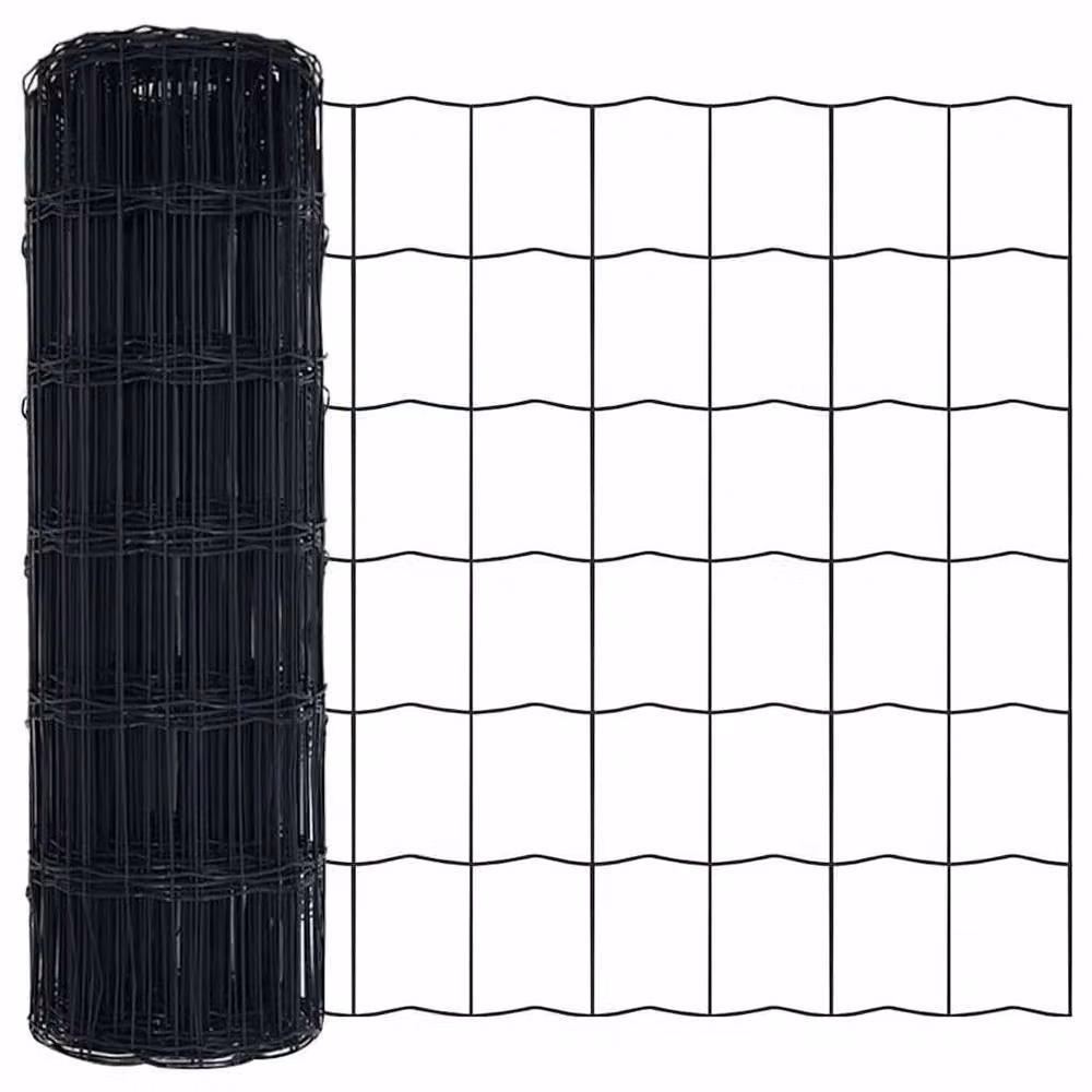 Berkfield Home Modern Euro Steel Fence, Grey, 0.6 x 50 m – 4