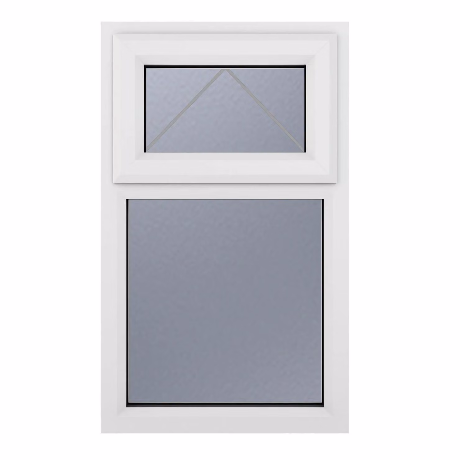 Crystal Direct Top Hung Over Fixed Light Window with Obscure Glass in White, W: 61.0 cm, H: 82.0 cm – 2
