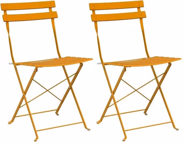 Berkfield Home Mustard Yellow Metal Compact Foldable Outdoor Chair – 1