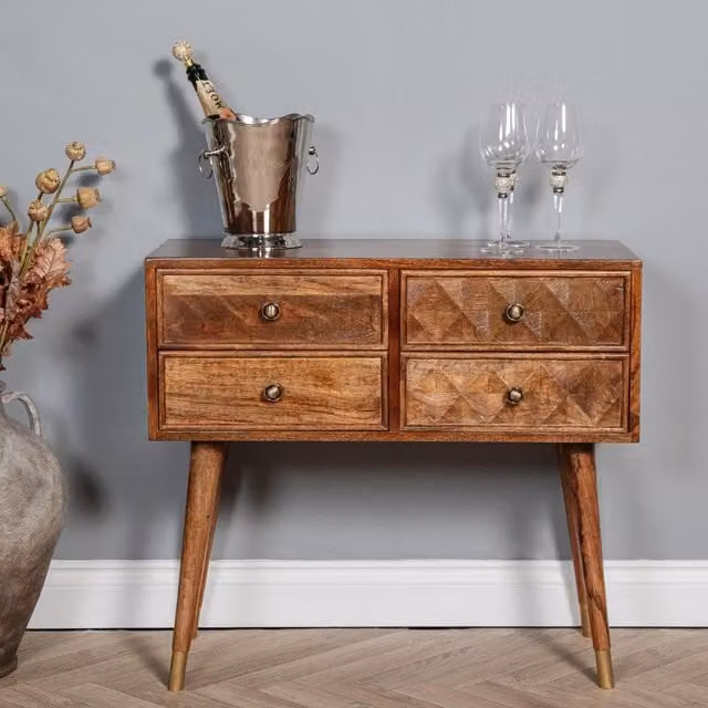 Elm Home and Garden Classic Mango Wood Console Table in Brown