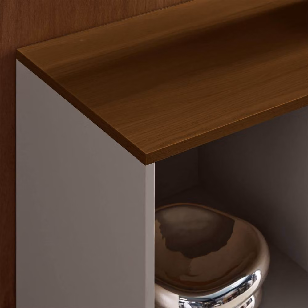 sweeek Modern 1-Door Sideboard Storage Unit in Grey and Walnut with Metal and MDF Construction – 3
