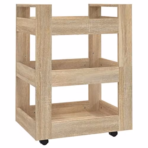 vidaXL Modern Kitchen Trolley in Sonoma Oak, Brown, W/D/H: 60 x 45 x 80 cm