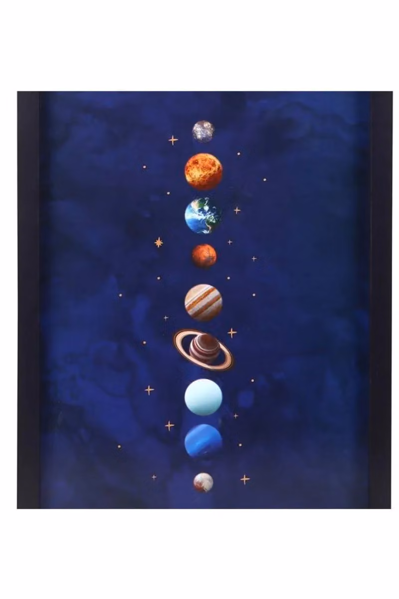 Something Different Solar System Framed Wall Print in Blue and Black – 3
