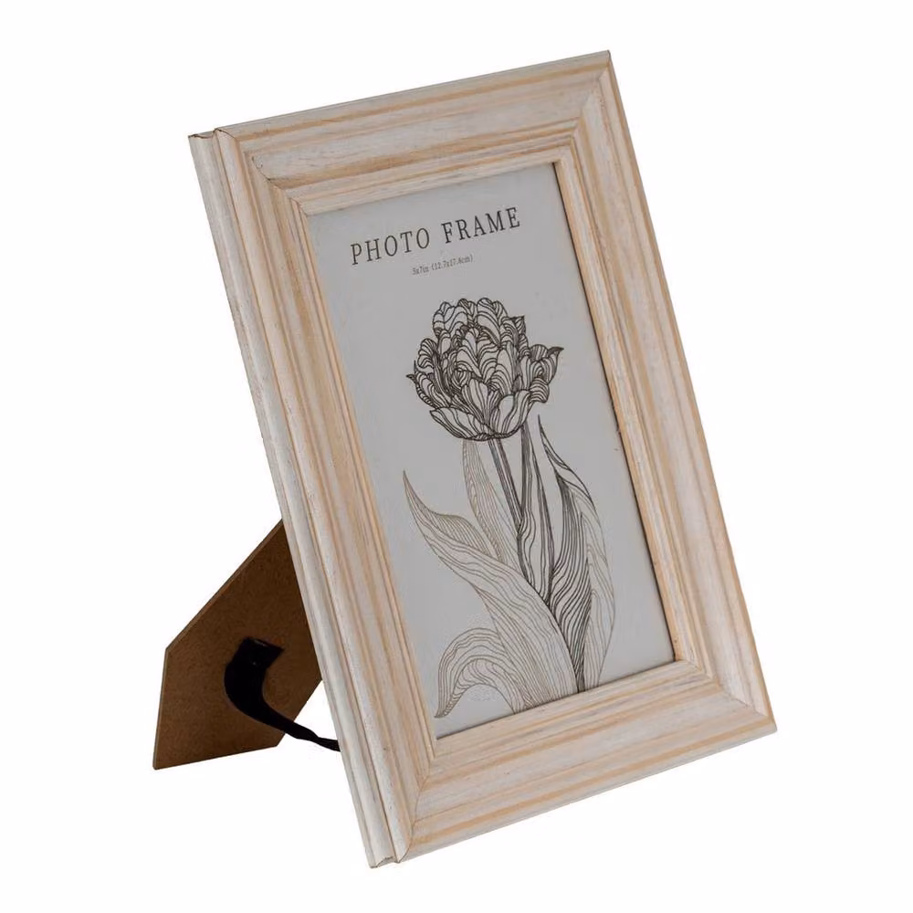 Lemon Pavilion Isla Single Wood Photo Frame, White and Light Brown, 13 x 18 cm – 2
