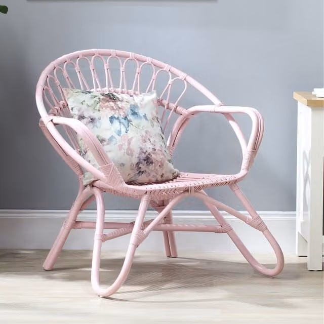 Desser Pink Rattan Nordic Armchair
