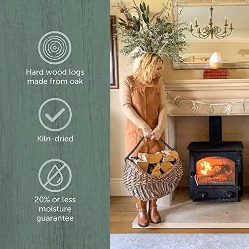 Ecoblaze Kiln Dried Oak Firewood Crate, 1200 Litres of Premium Hardwood Logs – 1