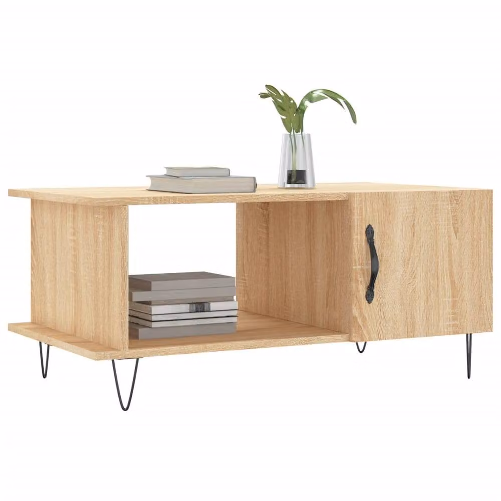 Berkfield Home Sonoma Oak Coffee Table in Beige, W/D/H: 90 x 50 x 40 cm – 2
