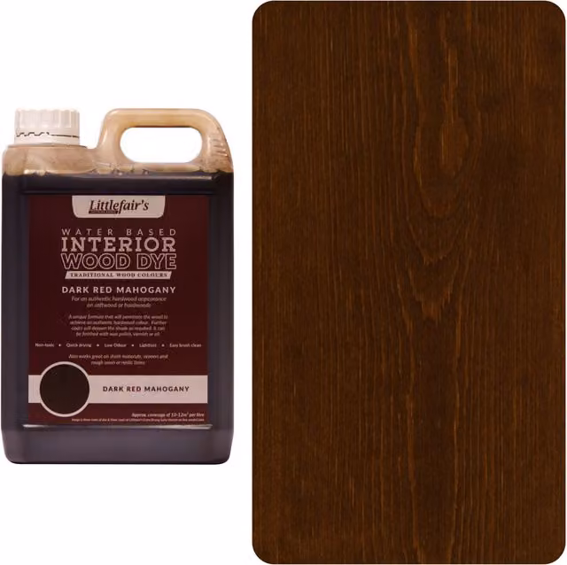 Littlefair's Indoor Wood Stain in Dark Red Mahogany, 2.5 l