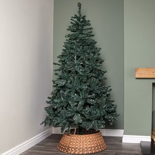Samuel Alexander Brown Plastic Wicker Rattan Woven Christmas Tree Skirt, W/D/H: 70 x 48 x 24 cm – 3
