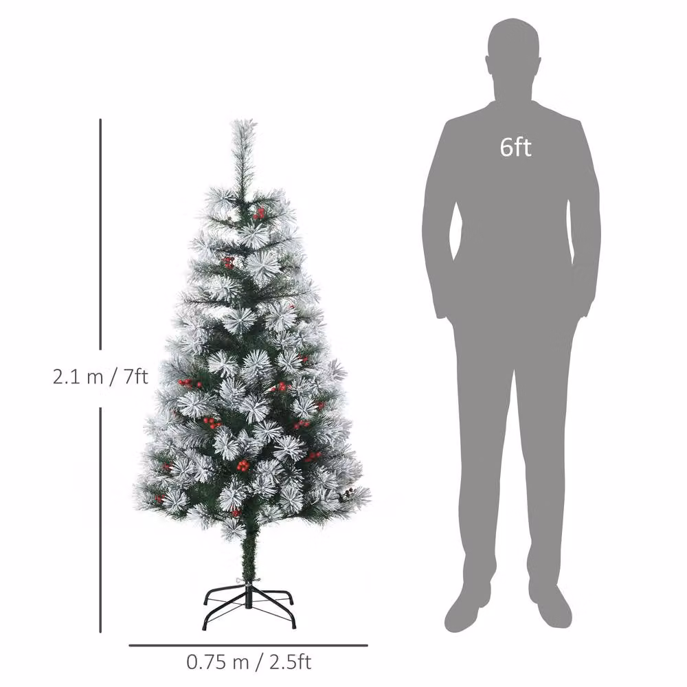 STILVORA Artificial Green Christmas Tree with Metal Stand, Height: 210 cm – 2