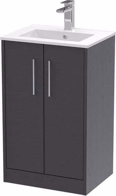 Balterley Winshill 2 Door Freestanding Vanity Basin Unit in Matt Grey, Width: 50 cm