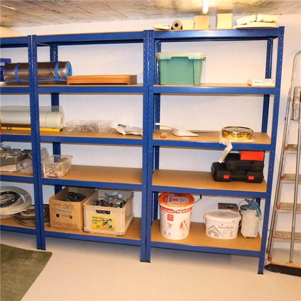 KORVIXA Blue Boltless Storage Shelves Display Rack with Adjustable Shelves, H 180.0 cm x W 90.0 cm – 3