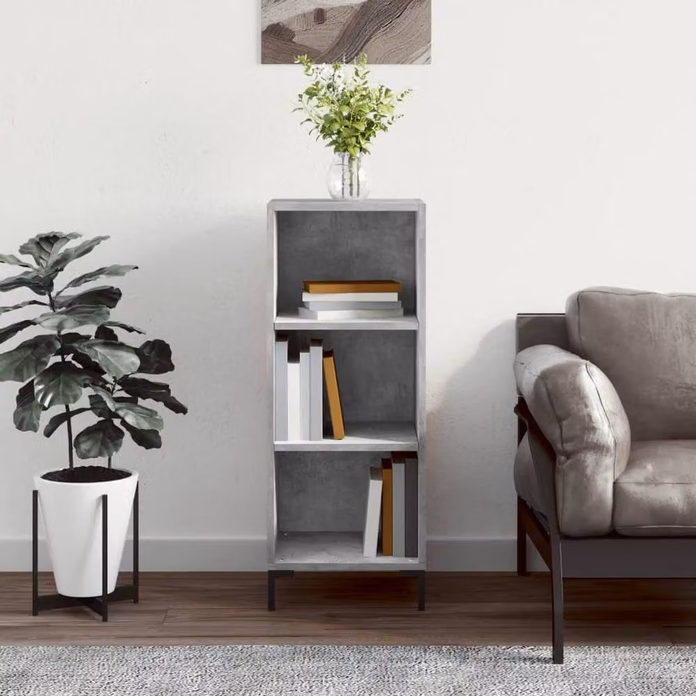 Berkfield Home Industrial Sideboard in Concrete Grey, W/D/H: 34.5 x 32.5 x 90 cm – 2