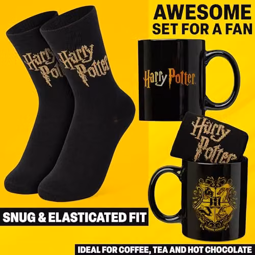 Get Trend Harry Potter Ceramic Mug and Crew Socks Gift Set in Black – 9
