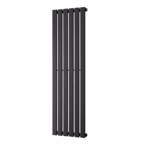 UK Radiators Typhoon Black Flat Tube Vertical Designer Radiator, H 140 cm x W 40.8 cm – 2