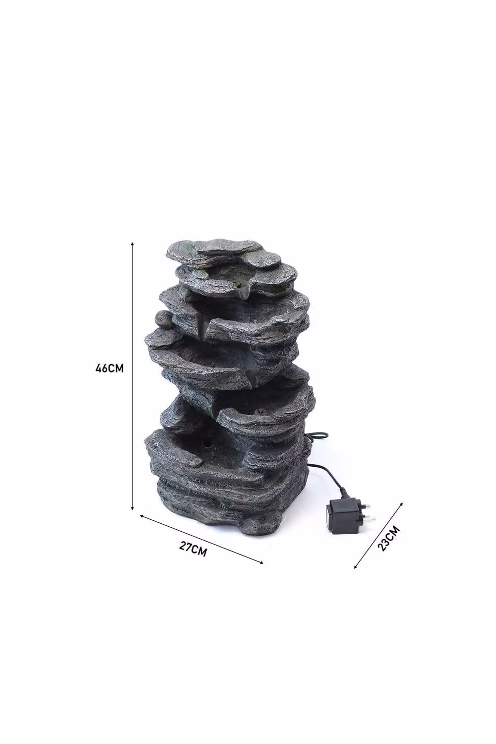Living and Home Grey Outdoor LED Electric Waterfall Cascade Rockery Garden Decor – 4