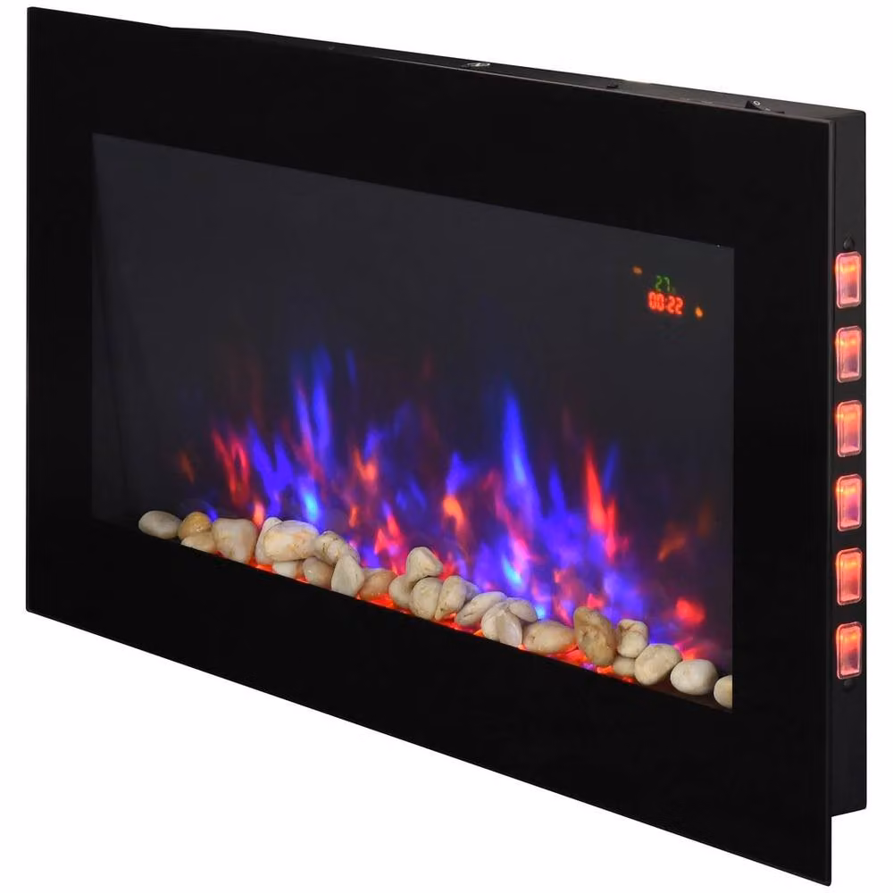 FORGEVIO Electric Fireplace with Remote Timer and Automatic Function in Black, W: 1000 mm x H: 400 mm x D: 480 mm – 5