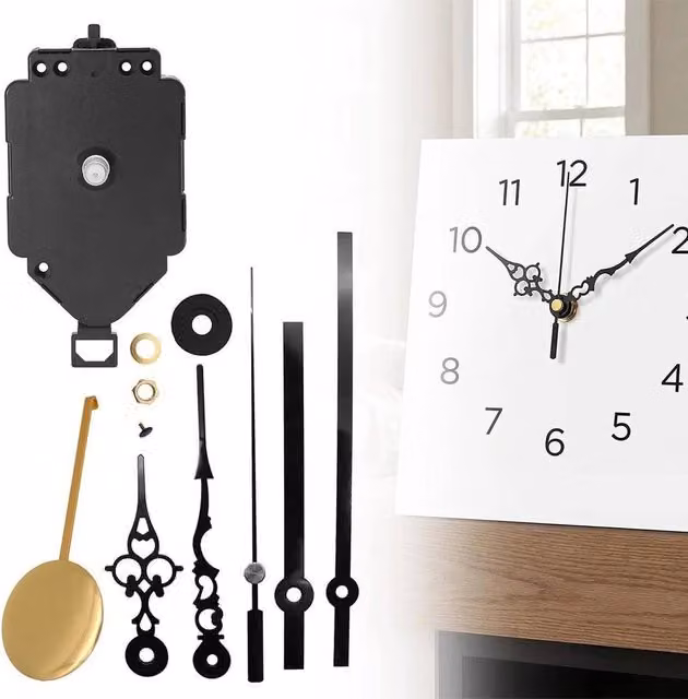 KORVIXA Black Quartz Pendulum Westminster Chime Wall Clock Movement Kit – 1