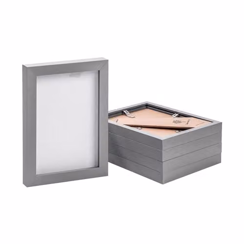 Nicola Spring Pack of 5 Rectangular Single Photo Frames in Grey, Fits 13 x 18 cm – 1